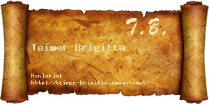 Teimer Brigitta névjegykártya